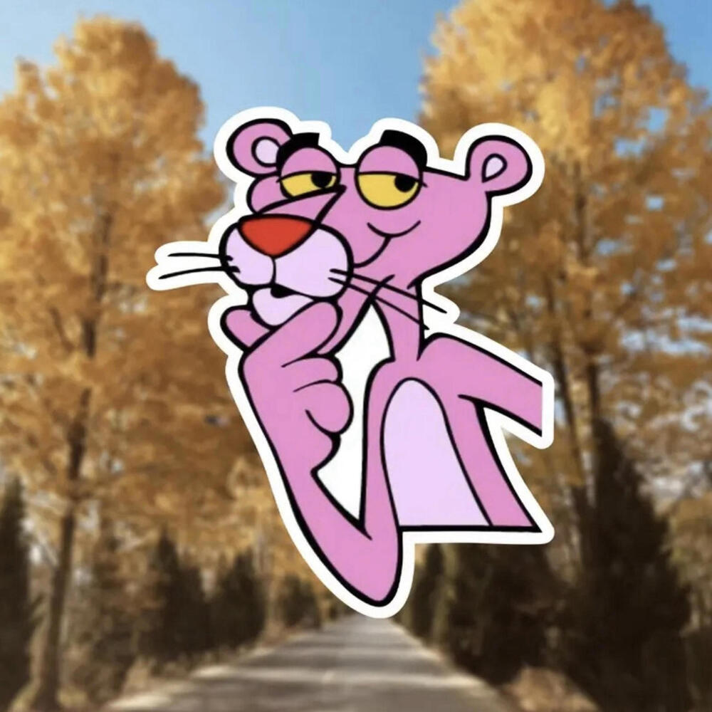 Pink Panther Vinyl Sticker Decal - 13cm x 11cm, Waterproof Car Laptop Bottle